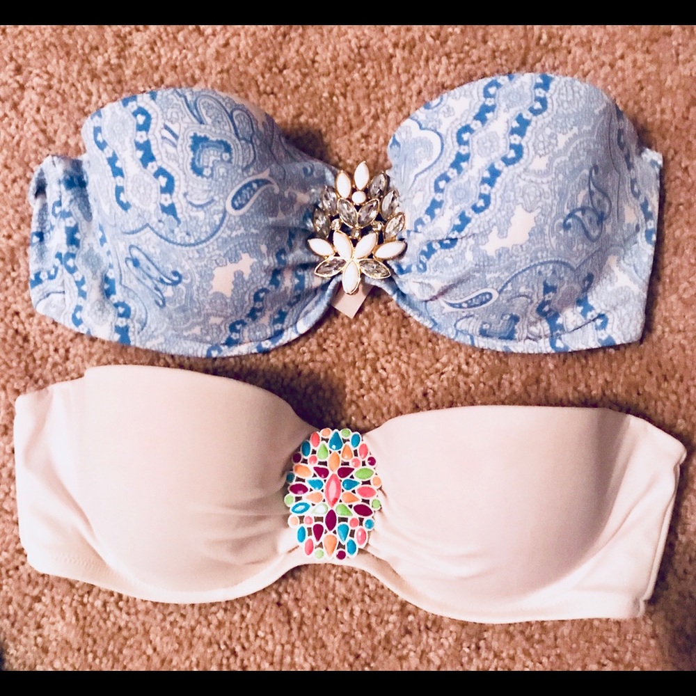 Strapless Victoria’s Secret bikini tops